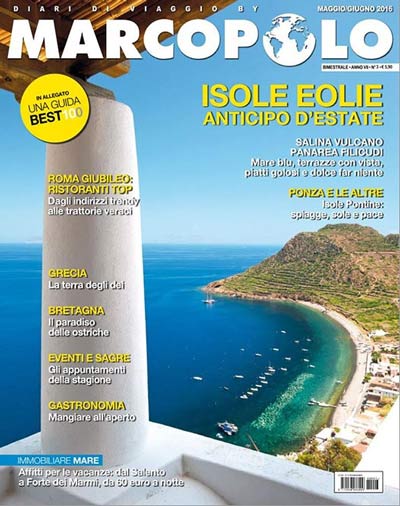 copertina rivista marcopolo diari di viaggio giugno 2016 filicudi eolie